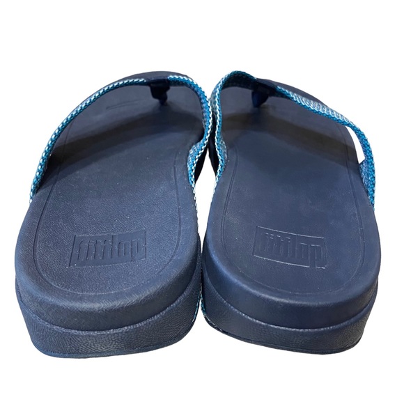 FitFlop Surfa Womens Sandals 11 Blue Open Toe Slip On Flat Thong Flip Flop NEW - Picture 10 of 11